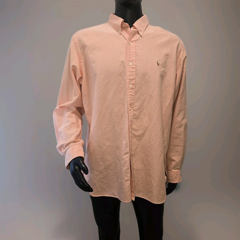 Ralph Lauren Classic‎ Oxford Shirt Old Money Men's XL Salmon Button Down Cotton